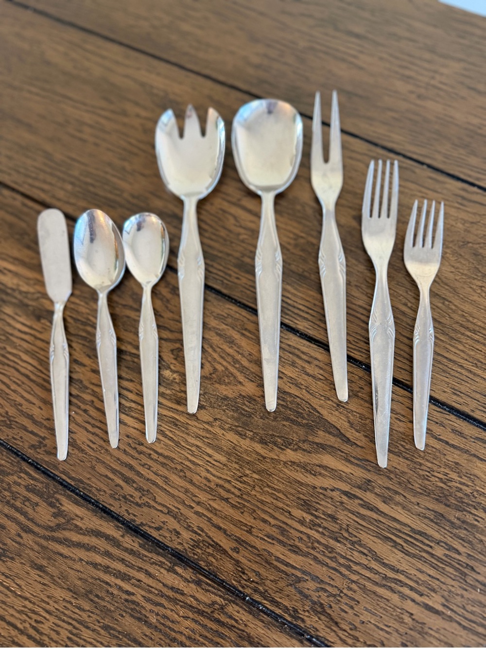 Vintage Stainless Flatware Silkema Rostfrei Solingen Germany 8 Pc Handle Serving